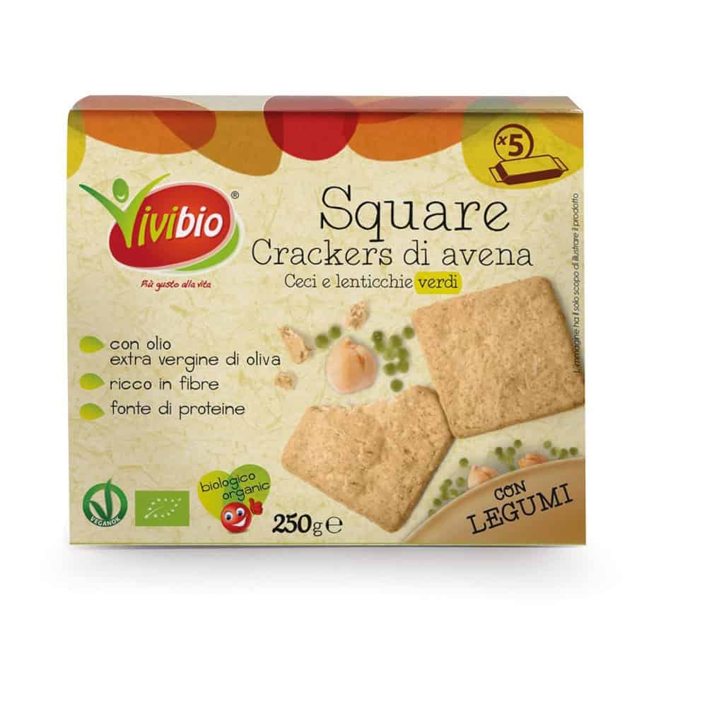 Square crackers di avena, ceci e lenticchie - Cuore Verde