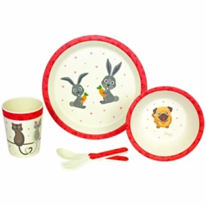 SET KIDS PIATTI 5 PZ ANIMALI