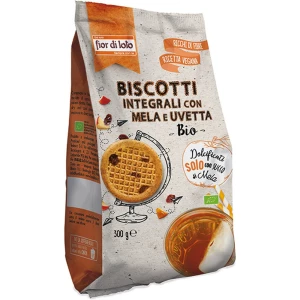 Biscotti integrali con mela e uvetta