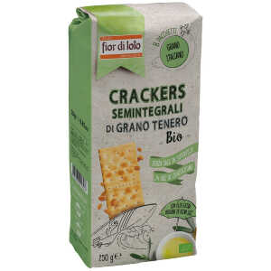 Crackers semintegrale con olio extra vergine di oliva s/granelli di sale in superficie