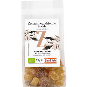 Zenzero candito cubi a ridotto contenuto di zuccheri