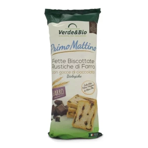 Fette di farro con gocce di cioccolato